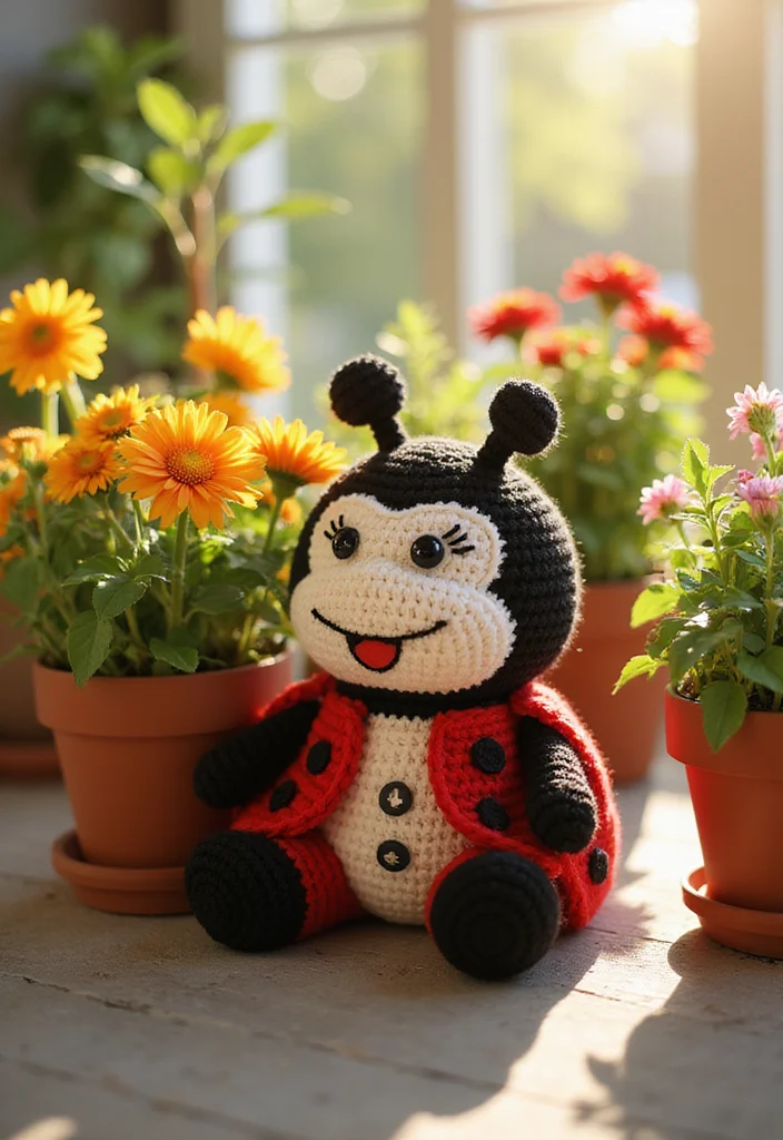 Friendly Guide to Crochet Plushies Pattern Free with 21 Cute Visual Inspirations - 17. Cheerful Ladybug Plushie