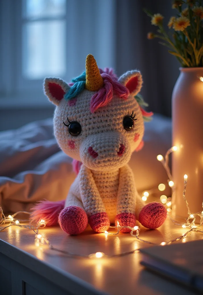 Friendly Guide to Crochet Plushies Pattern Free with 21 Cute Visual Inspirations - 3. Chubby Unicorn Plushie