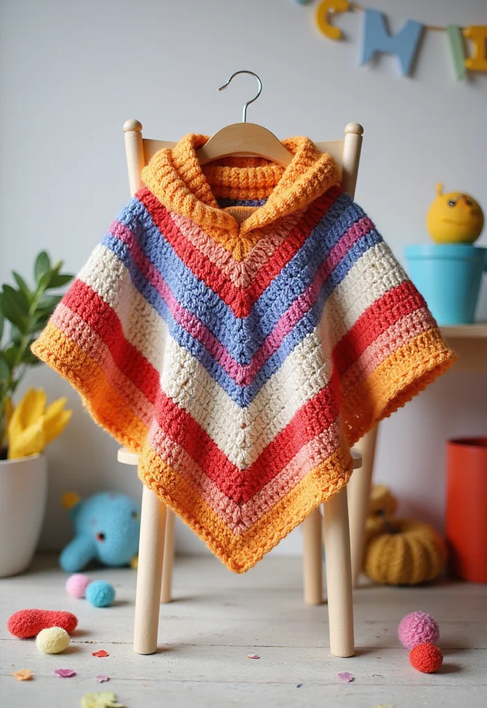 Friendly Guide to Crochet Poncho: Free Patterns Featuring 24 Stylish Visual Inspirations - 10. Ponchos for Kids