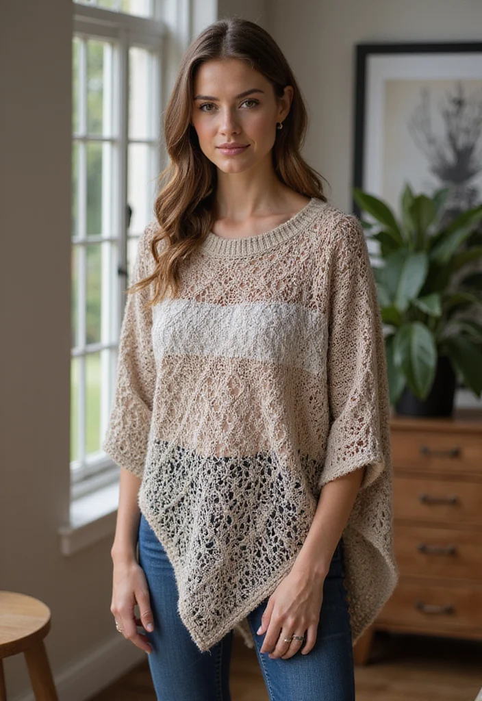 Friendly Guide to Crochet Poncho: Free Patterns Featuring 24 Stylish Visual Inspirations - 22. Poncho with Detachable Elements