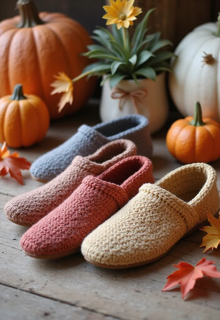 Friendly Guide to Crochet Slippers: 21 Comfortable Craft Inspirations - 14. Slippers for Every Season
