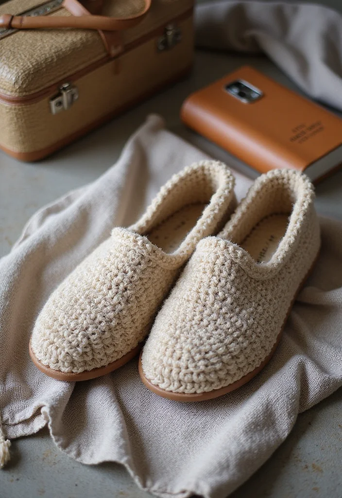 Friendly Guide to Crochet Slippers: 21 Comfortable Craft Inspirations - 18. Travel-Friendly Foldable Slippers