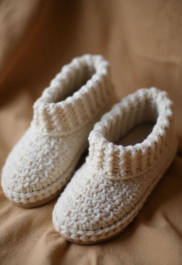Friendly Guide to Crochet Slippers: 21 Comfortable Craft Inspirations - 20. Slippers with Built-In Sock Feature