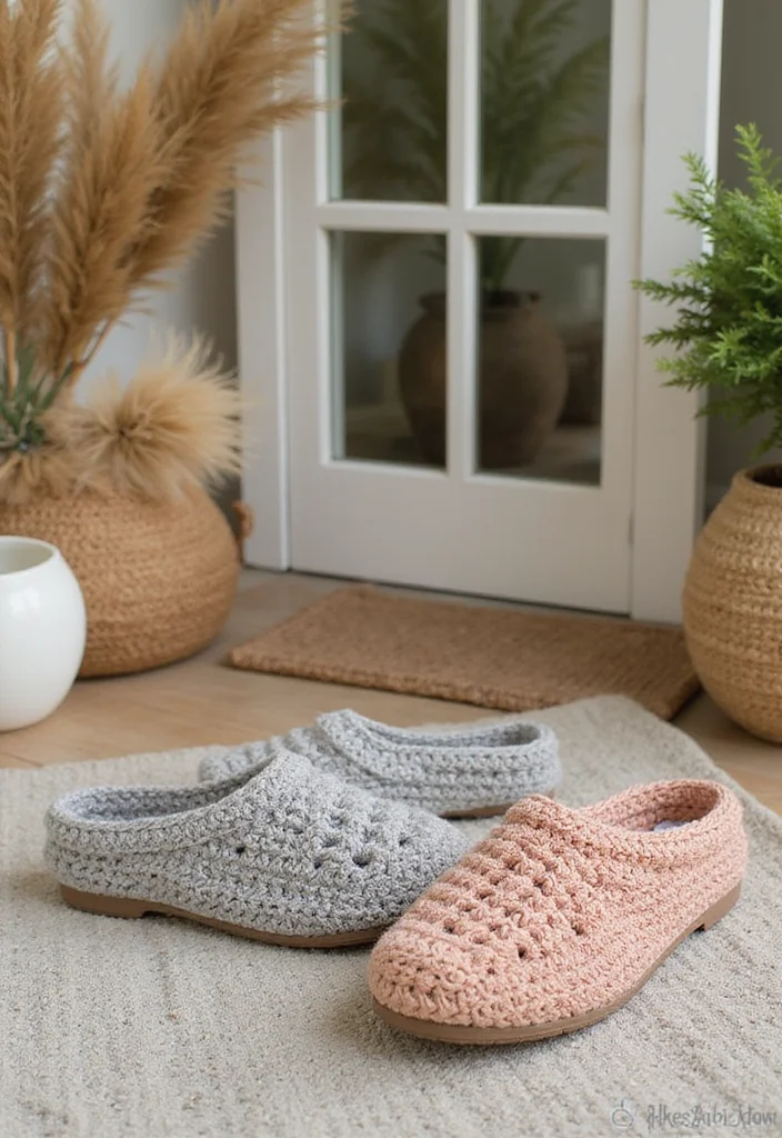 Friendly Guide to Crochet Slippers: 21 Comfortable Craft Inspirations - 21. Multi-Purpose Crochet Slippers