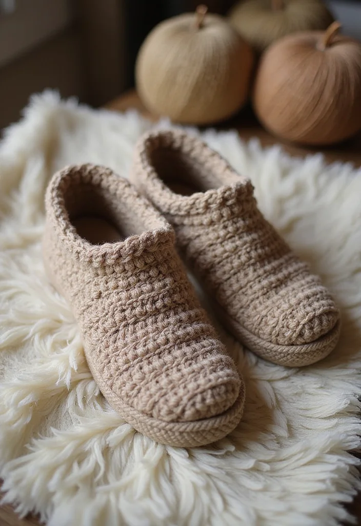 Friendly Guide to Crochet Slippers: 21 Comfortable Craft Inspirations - 4. Textured Knit Slippers