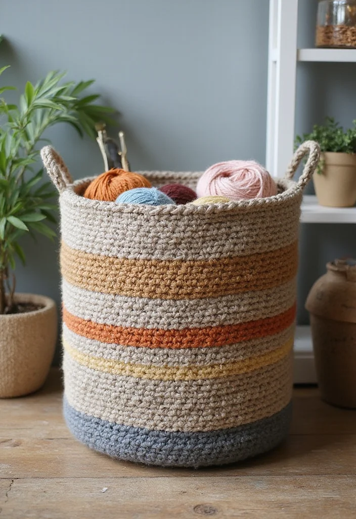 Helpful Guide to Crochet Basket Pattern Free Featuring 23 Practical Craft Inspirations - 11. Eco-Friendly Basket from Recycled Materials
