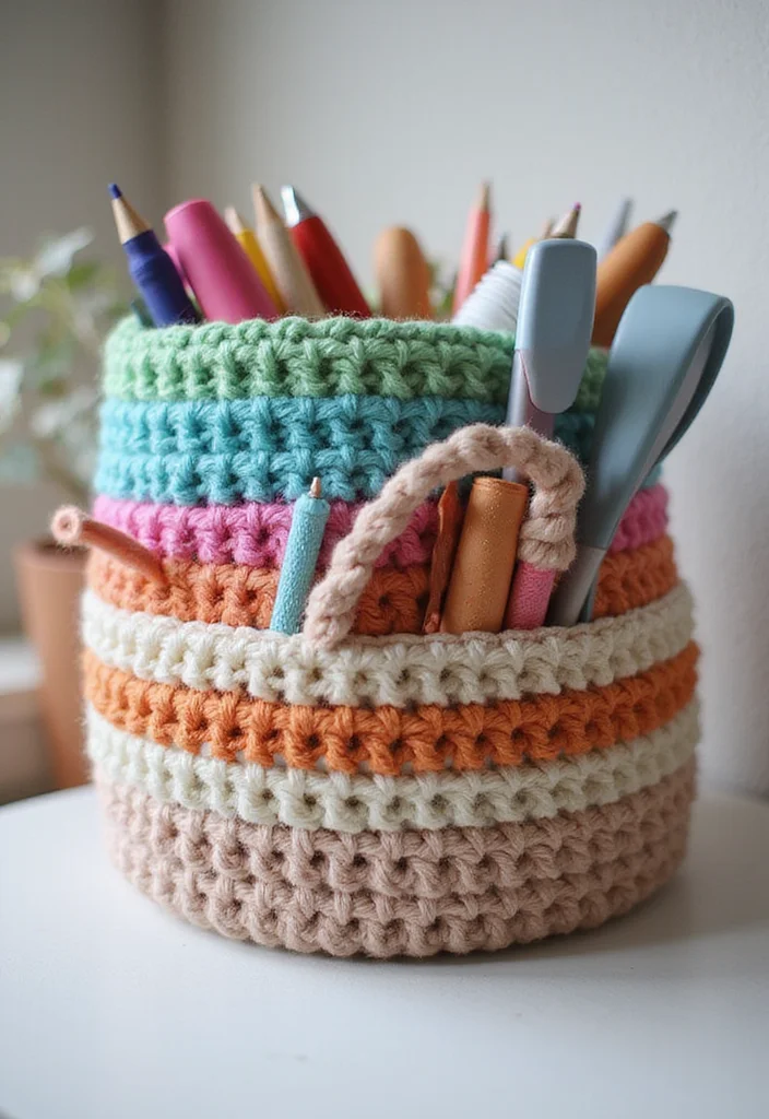 Helpful Guide to Crochet Basket Pattern Free Featuring 23 Practical Craft Inspirations - 16. Crochet Basket with Dividers