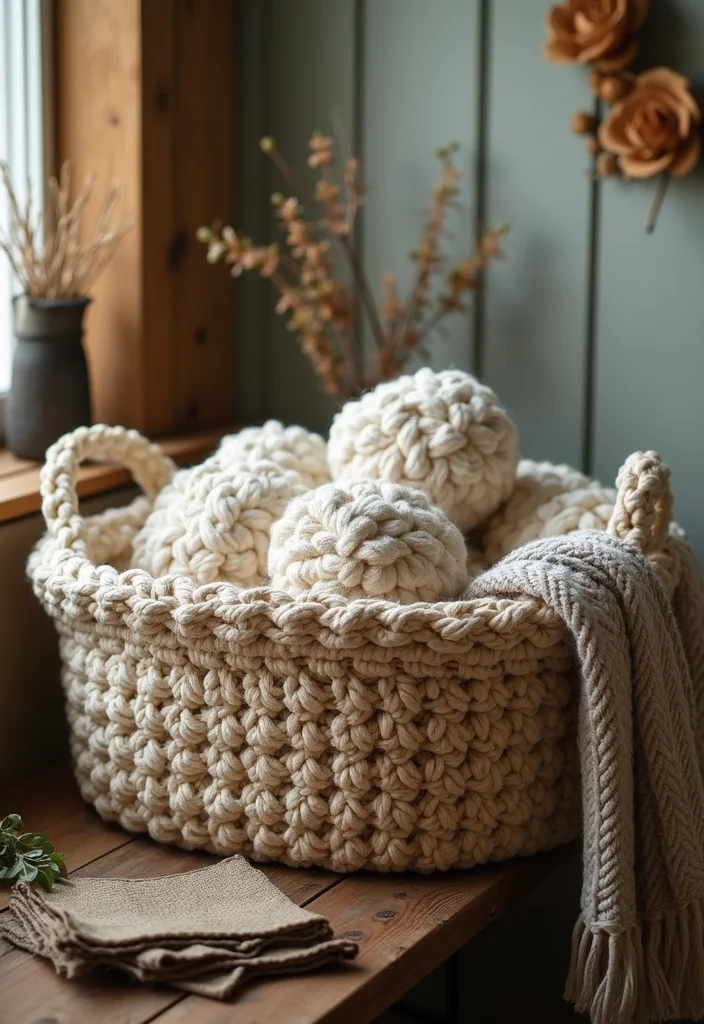 Helpful Guide to Crochet Basket Pattern Free Featuring 23 Practical Craft Inspirations - 3. Rustic Farmhouse Basket