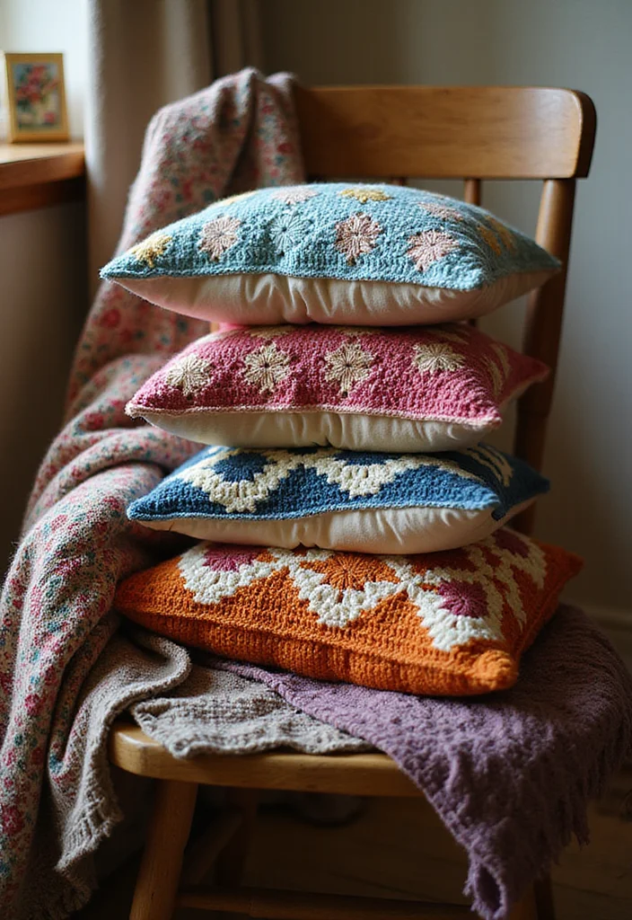 Helpful Guide to Crochet Pillow Patterns Free Featuring 24 Cozy Visual Inspirations - 1. Textured Granny Square Pillows