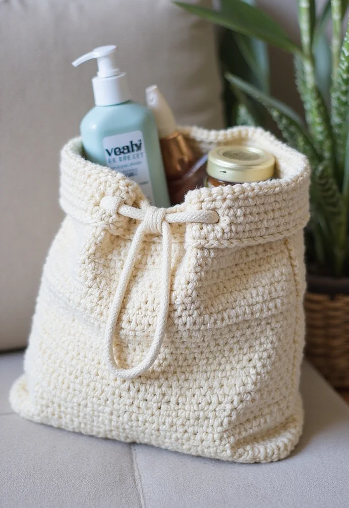 Helpful Guide to Crochet Purse Pattern Free with 22 Chic Craft Inspirations - 21. Simple Drawstring Bag
