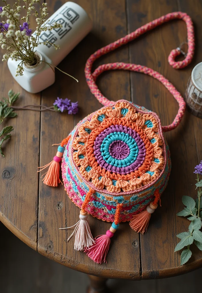 Helpful Guide to Crochet Purse Pattern Free with 22 Chic Craft Inspirations - 4. Bohemian Sling Bag