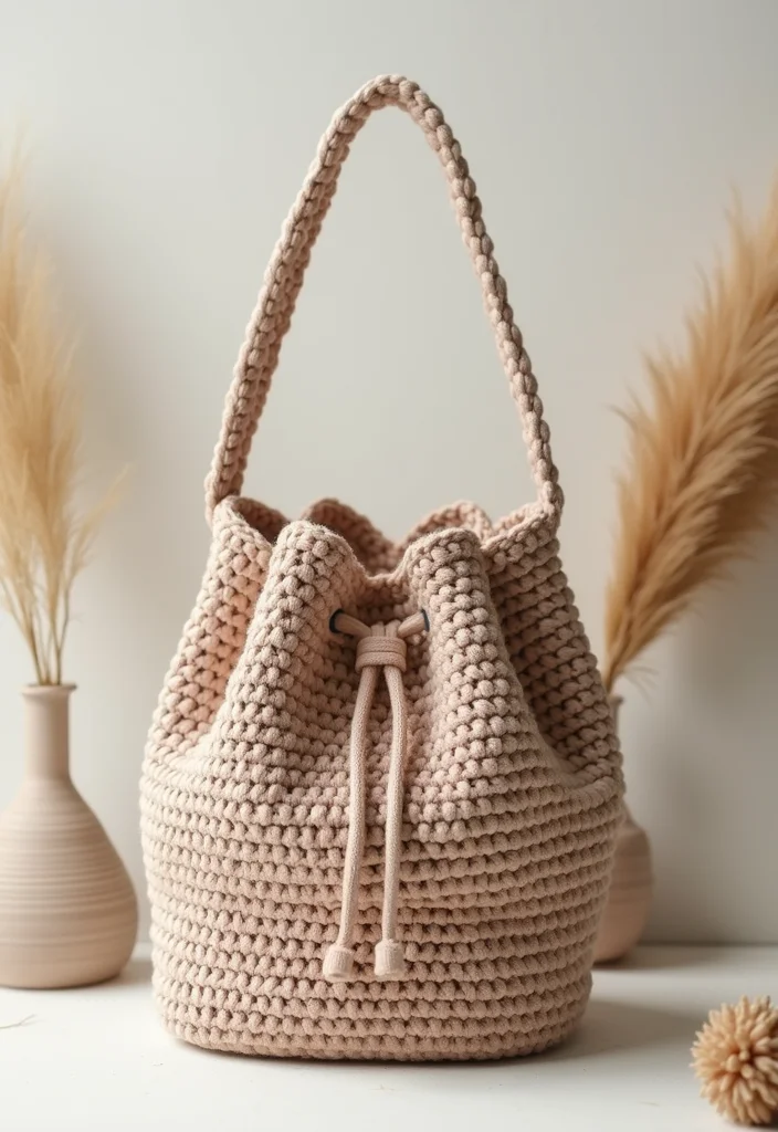 Helpful Guide to Crochet Purse Pattern Free with 22 Chic Craft Inspirations - 5. Minimalist Bucket Bag
