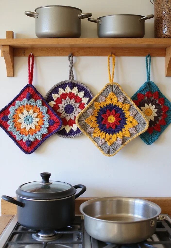 Helpful Guide to Cute Things to Crochet: 23 Fun and Creative Inspirations - 20. Rustic Pot Holders