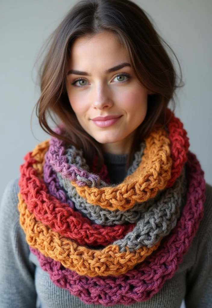 Helpful Guide to Cute Things to Crochet: 23 Fun and Creative Inspirations - 23. Stylish Infinity Scarves