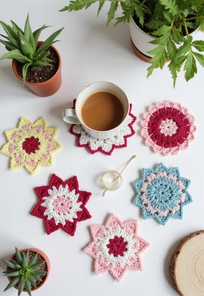 Helpful Guide to Magic Ring Crochet Tutorial: Showcasing 24 Clear Visual Inspirations - 1. Cozy Magic Ring Coasters