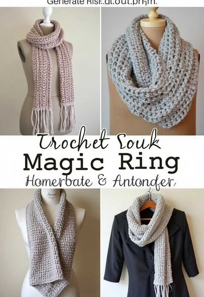 Helpful Guide to Magic Ring Crochet Tutorial: Showcasing 24 Clear Visual Inspirations - 10. Stylish Crochet Scarves