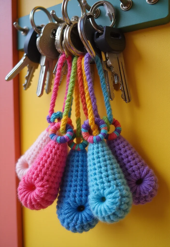 Helpful Guide to Magic Ring Crochet Tutorial: Showcasing 24 Clear Visual Inspirations - 11. Playful Crochet Keychains