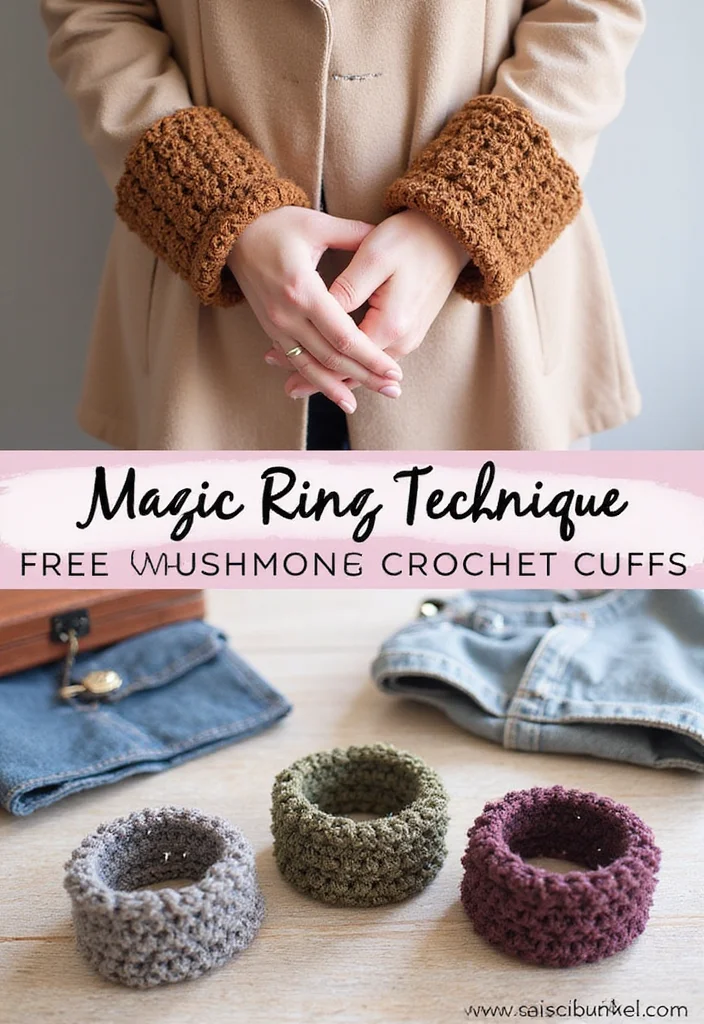 Helpful Guide to Magic Ring Crochet Tutorial: Showcasing 24 Clear Visual Inspirations - 20. Fun Crochet Cuffs