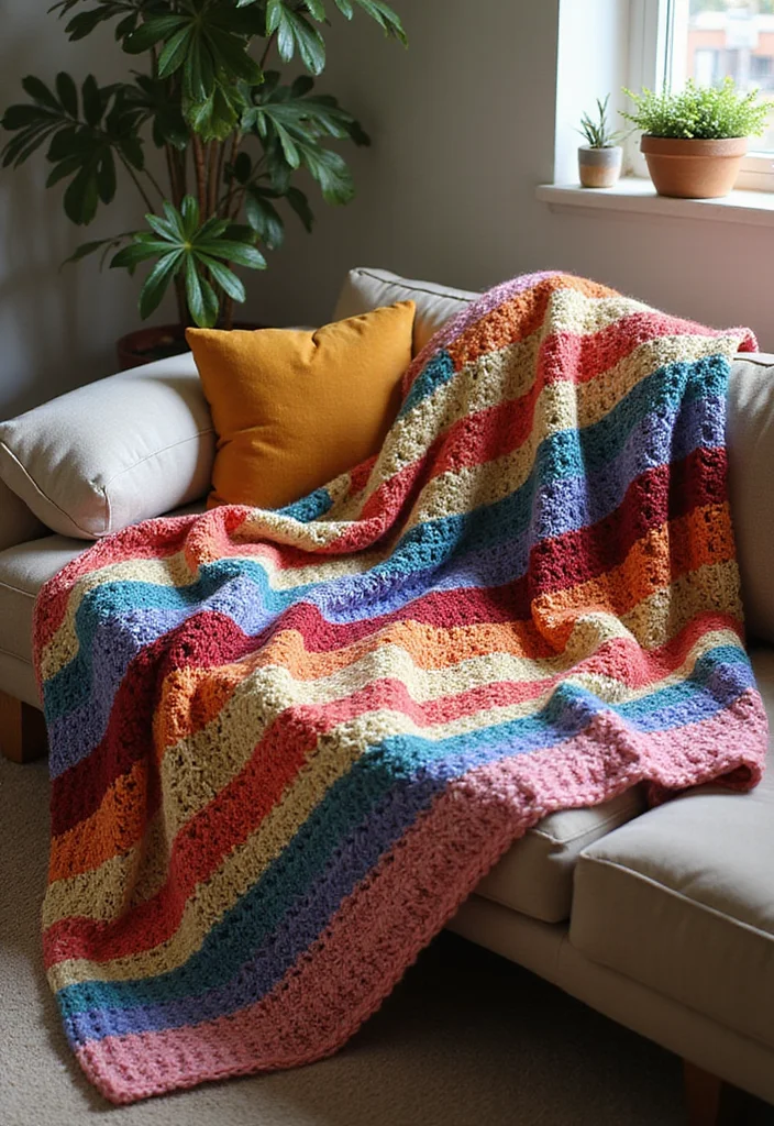 Helpful Guide to Mosaic Crochet Patterns Free with 20 Colorful Craft Inspirations - 1. Colorful Mosaic Throw Blanket
