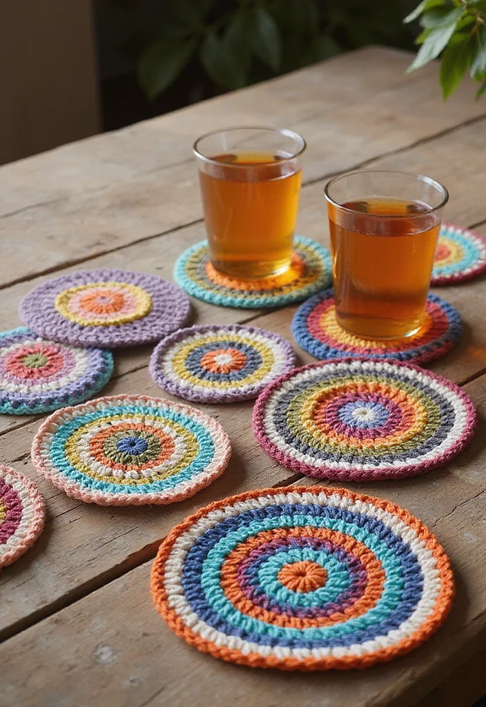 Helpful Guide to Mosaic Crochet Patterns Free with 20 Colorful Craft Inspirations - 8. Unique Coasters