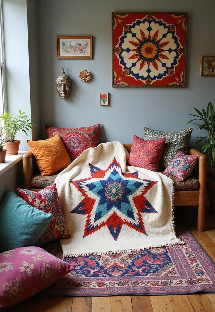 Helpful Guide to Star Blanket Crochet Pattern with 21 Cozy Craft Inspirations - 14. Bohemian Star Blanket