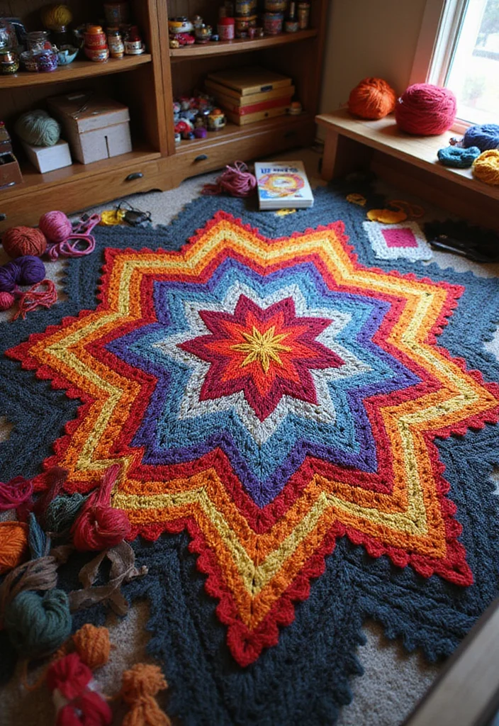 Helpful Guide to Star Blanket Crochet Pattern with 21 Cozy Craft Inspirations - 16. Scrap Star Blanket