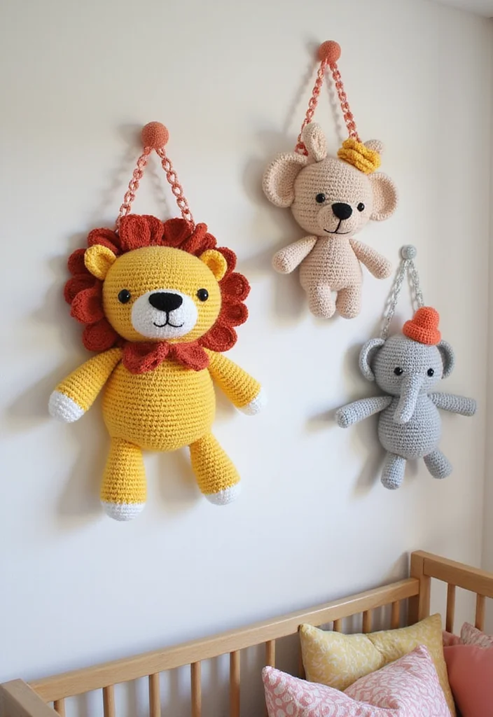 Step-by-Step Guide to Baby Crochet Patterns Free: Showcasing 23 Sweet Visual Inspirations - 3. Adorable Animal Wall Hangings