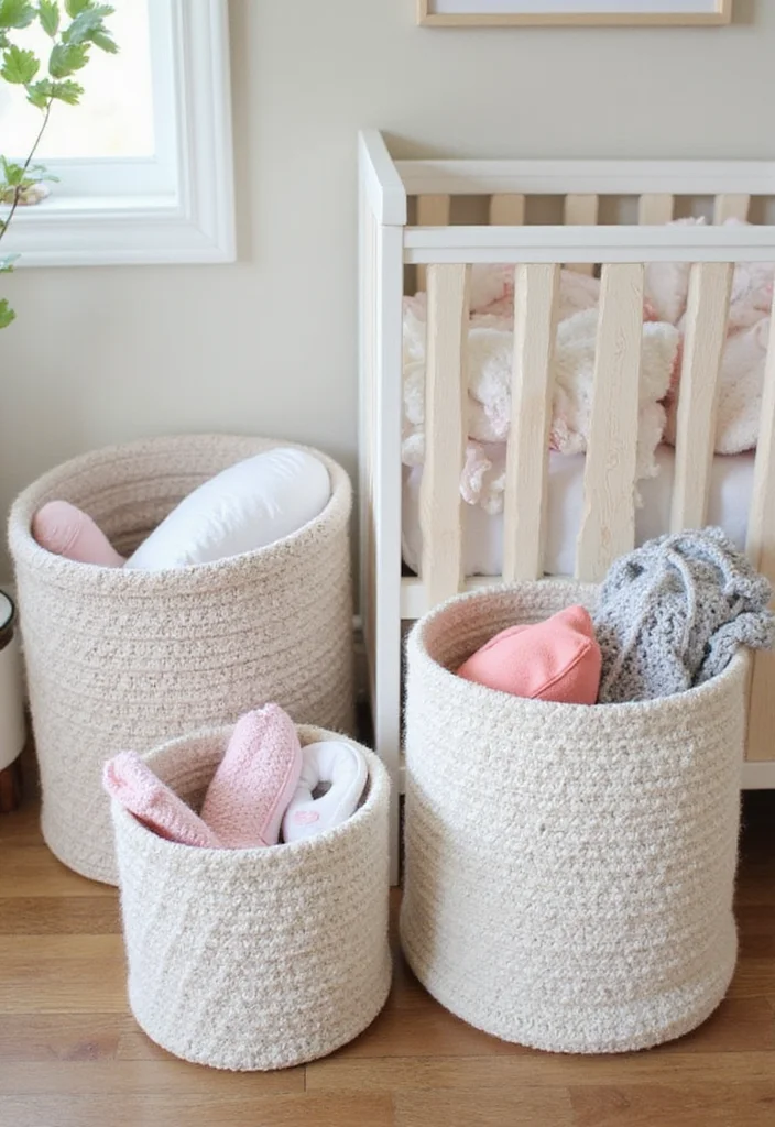 Step-by-Step Guide to Baby Crochet Patterns Free: Showcasing 23 Sweet Visual Inspirations - 8. Stylish Storage Baskets