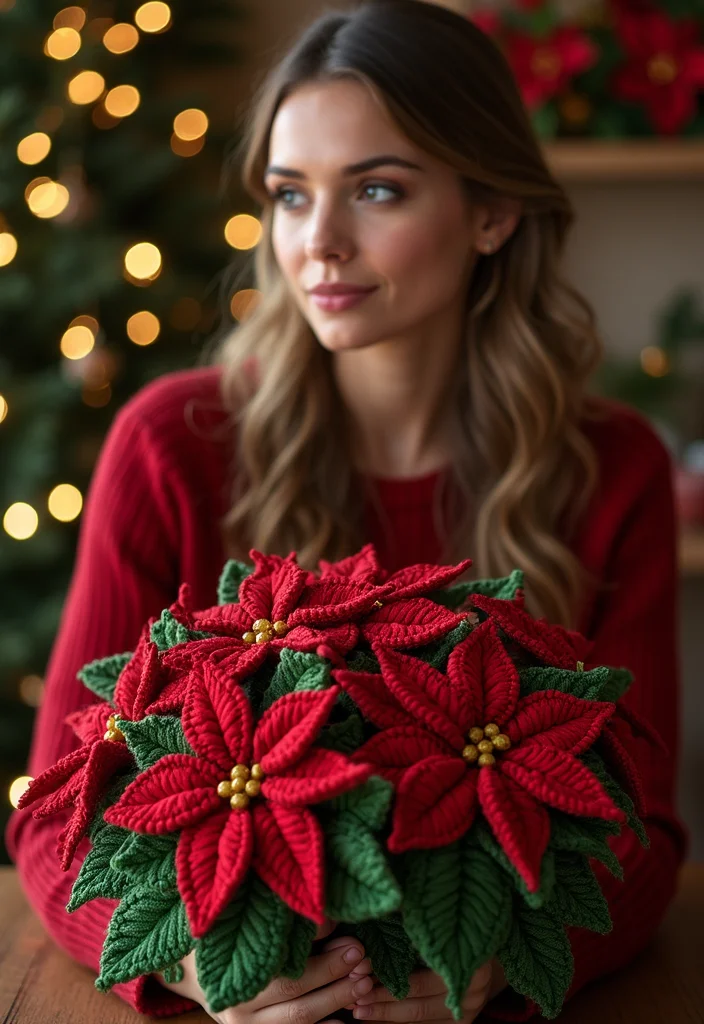 Step-by-Step Guide to Crochet Christmas Ornaments: 21 Festive Craft Inspirations - 11. Crochet Poinsettias