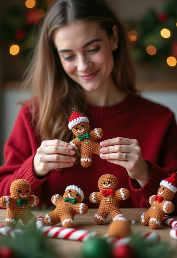 Step-by-Step Guide to Crochet Christmas Ornaments: 21 Festive Craft Inspirations - 3. Cute Gingerbread Men