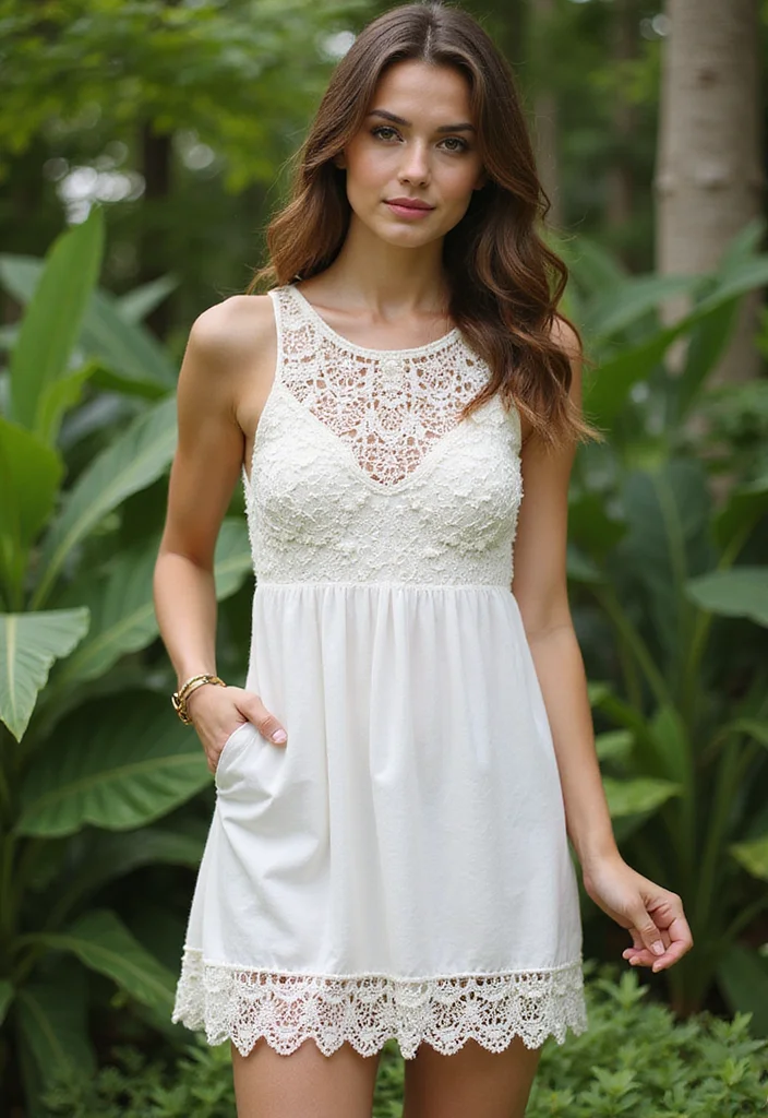 Step-by-Step Guide to Crochet Dress Patterns: 24 Stylish Visual Inspirations - 23. Simple Crochet Shift with Floral Insets