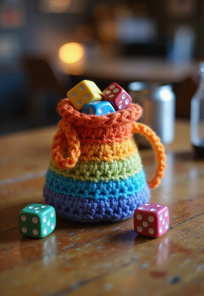 Step-by-Step Guide to Crochet Gifts for Men: Showcasing 24 Unique Craft Inspirations - 12. Playful Crochet Dice Bag