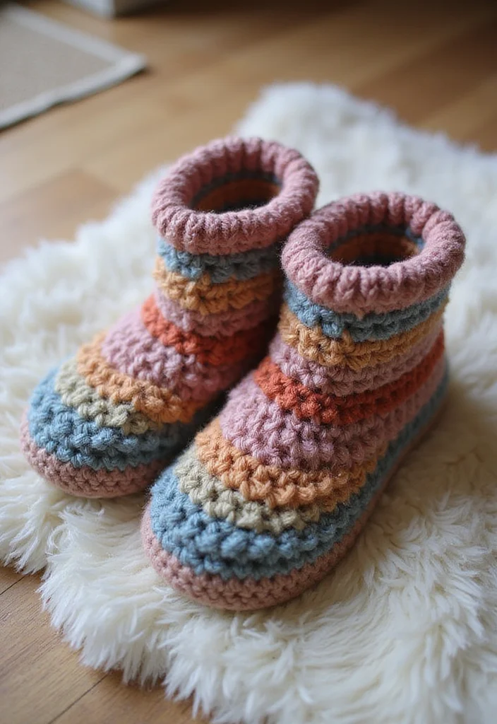Step-by-Step Guide to Crochet Gifts for Men: Showcasing 24 Unique Craft Inspirations - 16. Casual Crochet Slippers