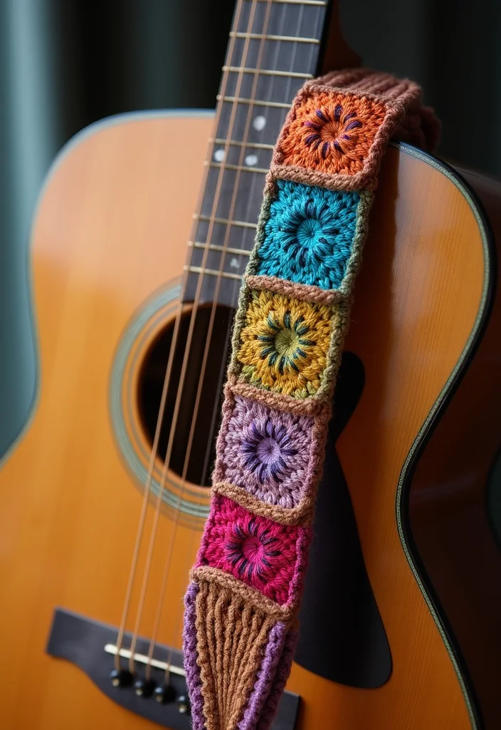 Step-by-Step Guide to Crochet Gifts for Men: Showcasing 24 Unique Craft Inspirations - 18. Unique Crochet Guitar Strap