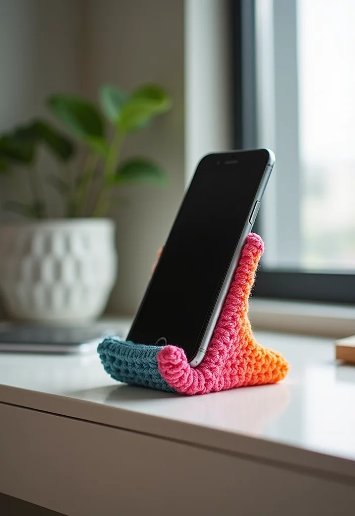 Step-by-Step Guide to Crochet Gifts for Men: Showcasing 24 Unique Craft Inspirations - 9. Handy Crochet Phone Holder