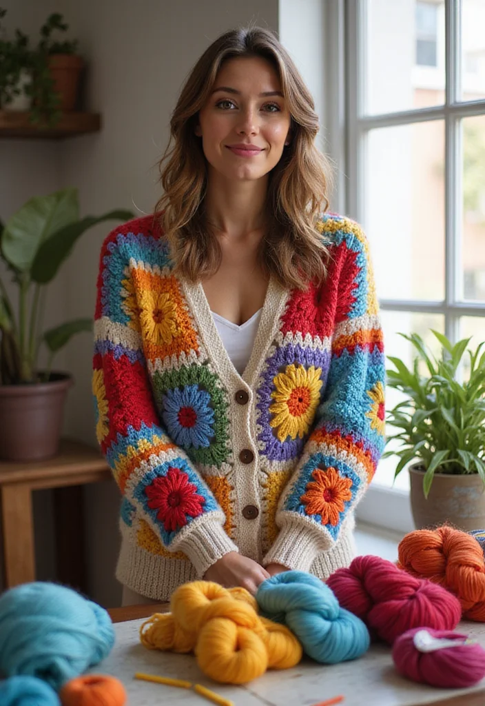 Step-by-Step Guide to Crochet Granny Square Cardigans with 21 Cozy Craft Inspirations - 1. Classic Granny Square Cardigan