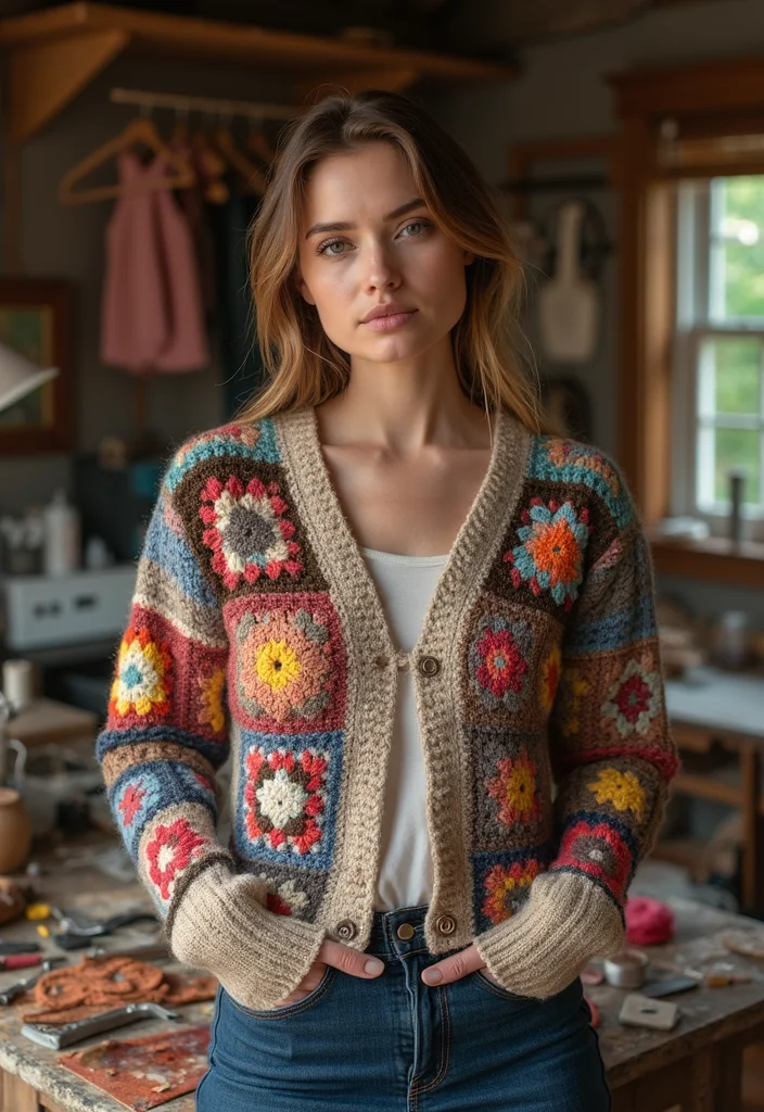 Step-by-Step Guide to Crochet Granny Square Cardigans with 21 Cozy Craft Inspirations - 20. Upcycling Old Cardigans into New Designs