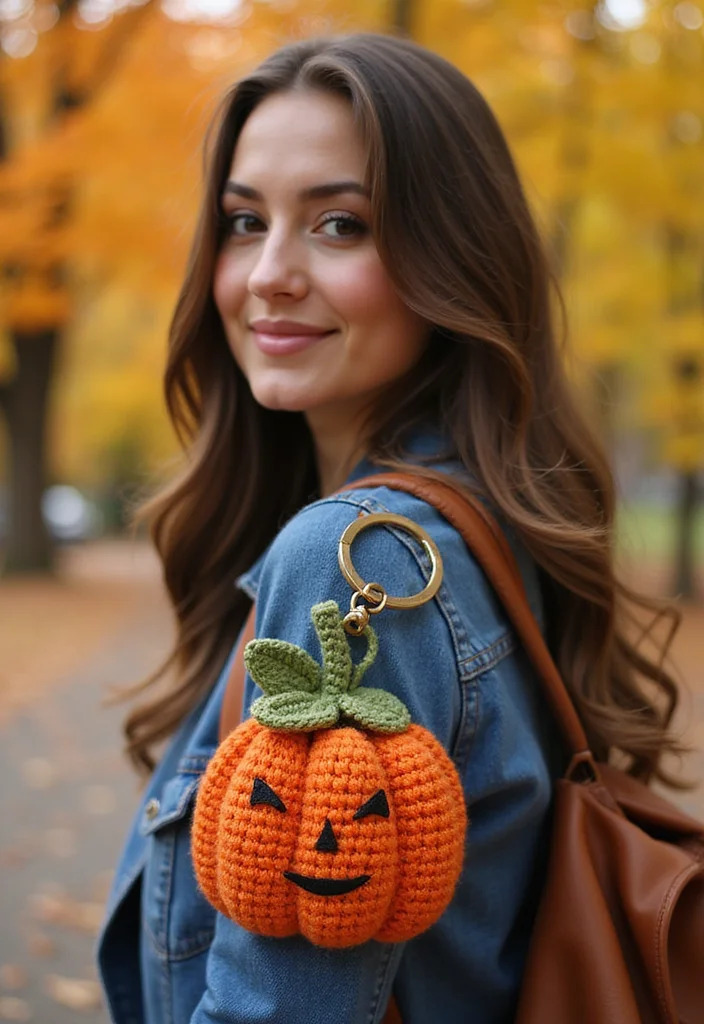 Step-by-Step Guide to Crochet Pumpkin Free Pattern Featuring 24 Festive Visual Inspirations - 17. Crochet Pumpkin Backpack Keychain