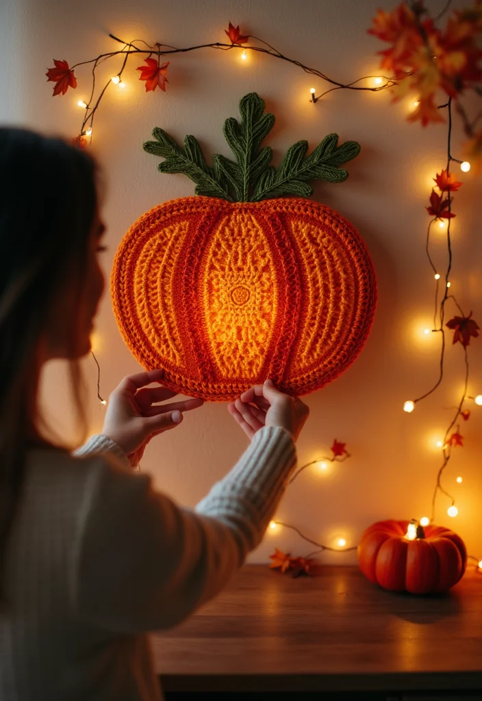 Step-by-Step Guide to Crochet Pumpkin Free Pattern Featuring 24 Festive Visual Inspirations - 9. Crochet Pumpkin Wall Hanging