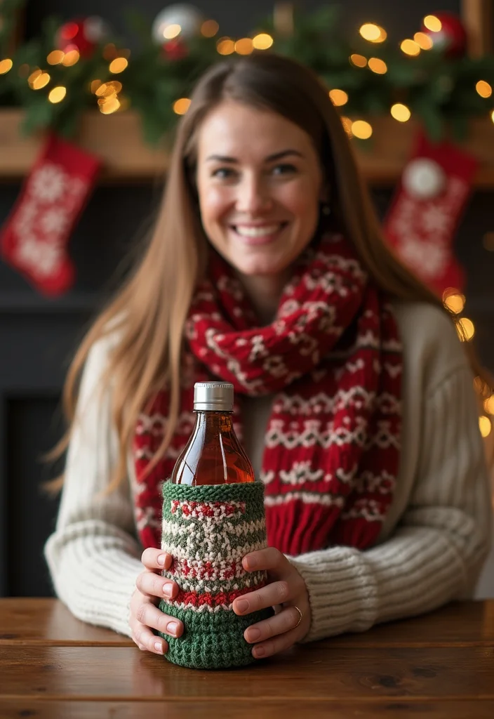 Step-by-Step Guide to Crochet Water Bottle Holder with 21 Useful Craft Inspirations - 20. Holiday-Themed Holder