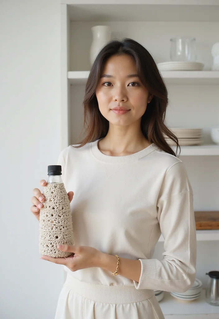 Step-by-Step Guide to Crochet Water Bottle Holder with 21 Useful Craft Inspirations - 4. Geometric Crochet Water Bottle Holder