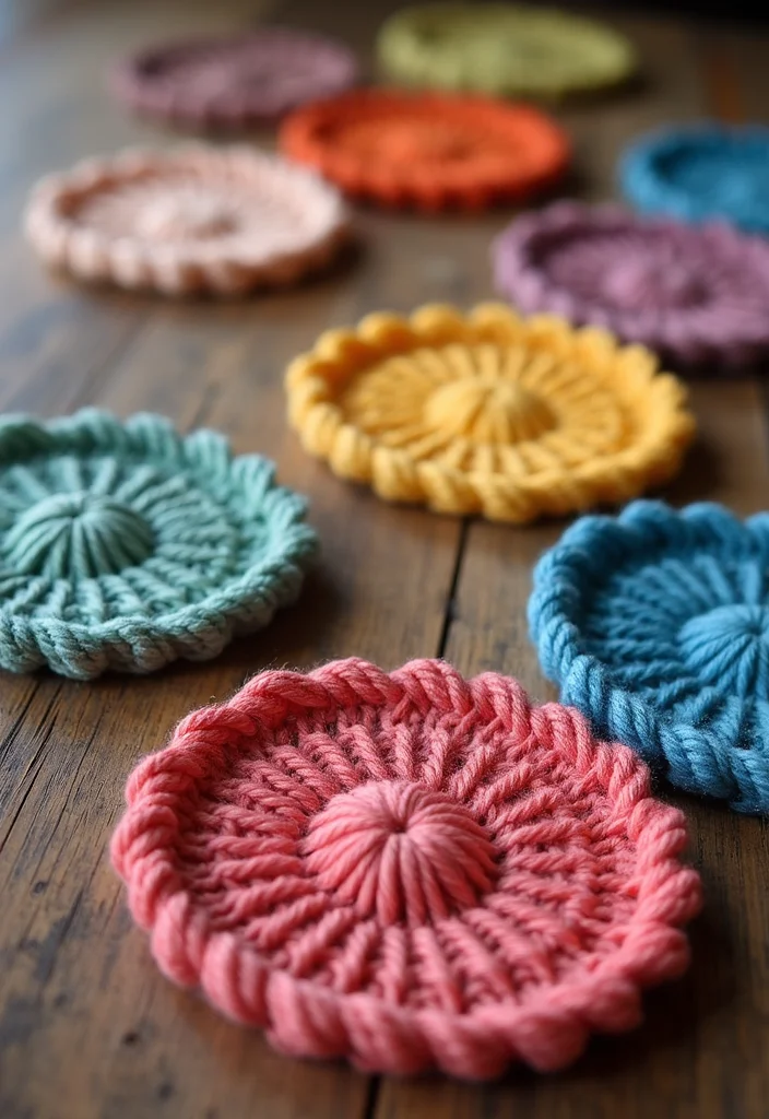 Step-by-Step Guide to Easy Things to Crochet: 25 Simple and Charming Inspirations - 1. Colorful Crochet Coasters