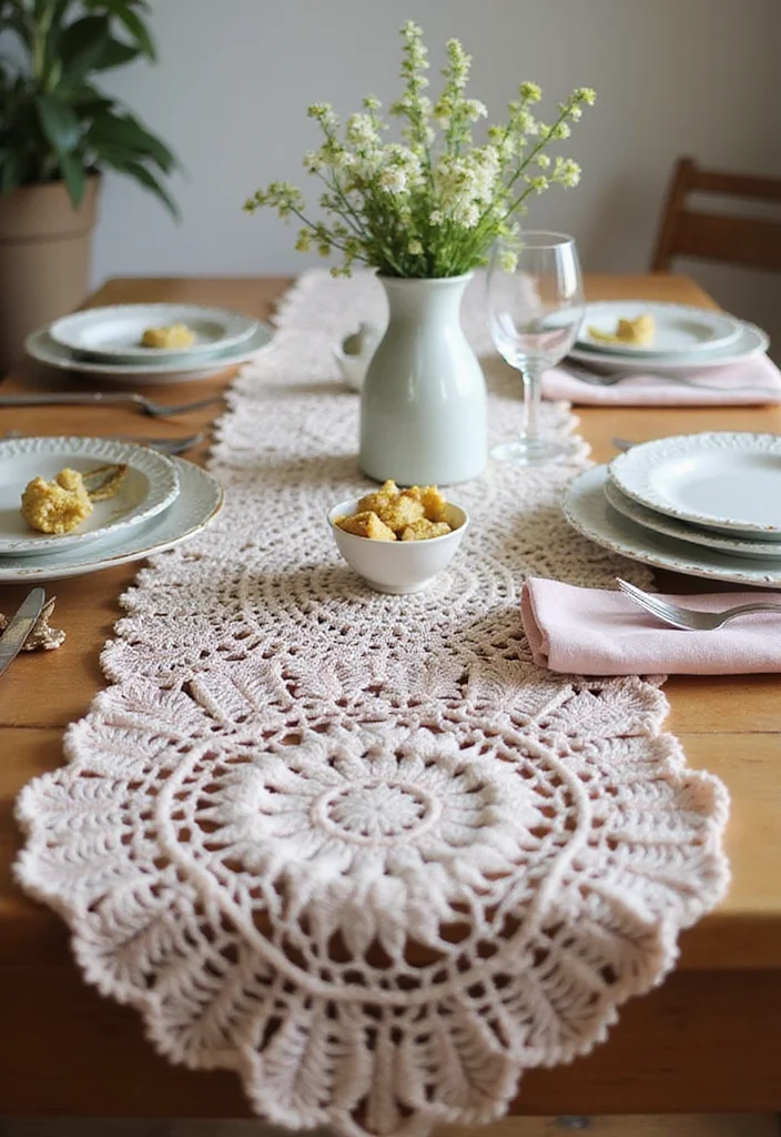 Step-by-Step Guide to Easy Things to Crochet: 25 Simple and Charming Inspirations - 10. Crocheted Table Runner