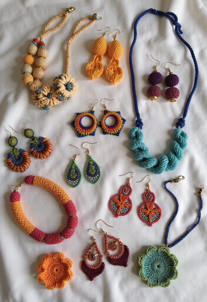 Step-by-Step Guide to Easy Things to Crochet: 25 Simple and Charming Inspirations - 17. Fun Crochet Jewelry