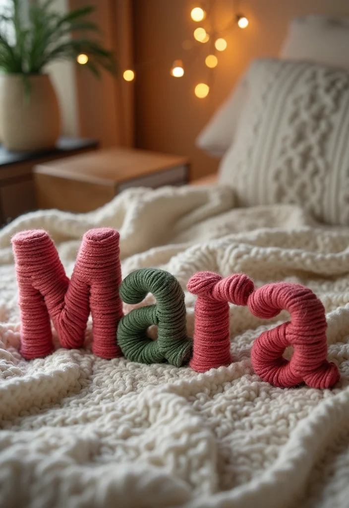 Step-by-Step Guide to Scrap Yarn Crochet Projects: 21 Fun Visual Inspirations - 13. Yarn-Wrapped Letters