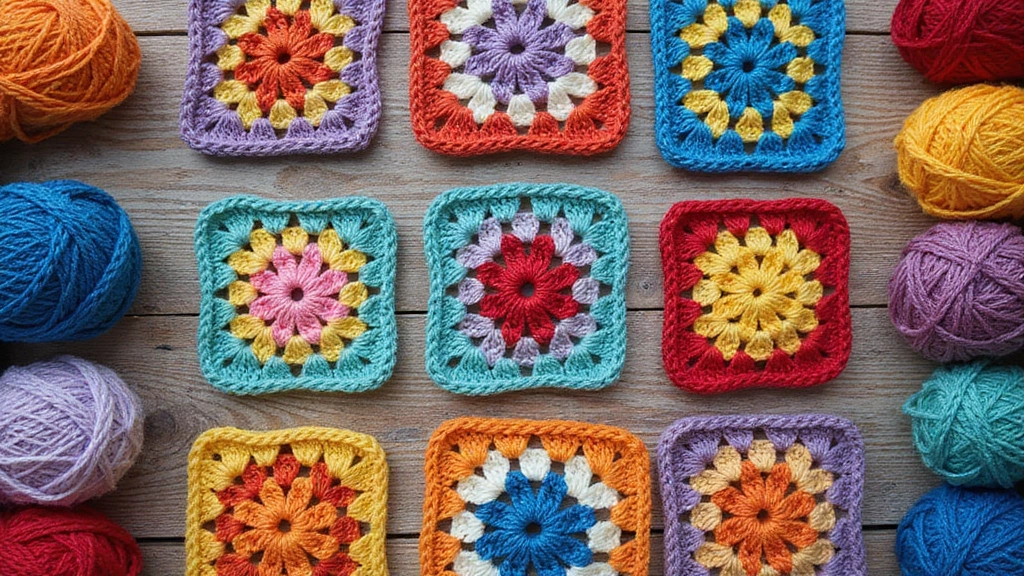 29 Colorful Granny Square Crochet Pattern Diagrams for Your Home Decor